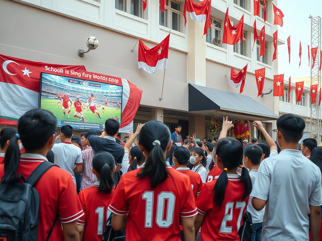 Schulen in Singapur feiern das WM-Fieber mit Live-Übertragungen